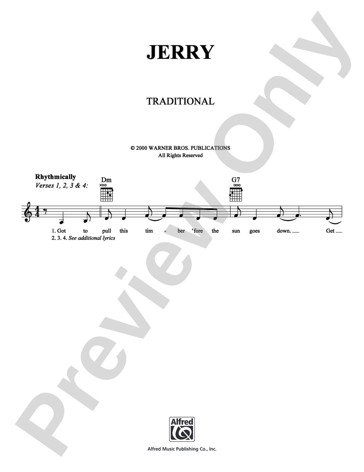 Jerry: Lead Sheet Digital Sheet Music