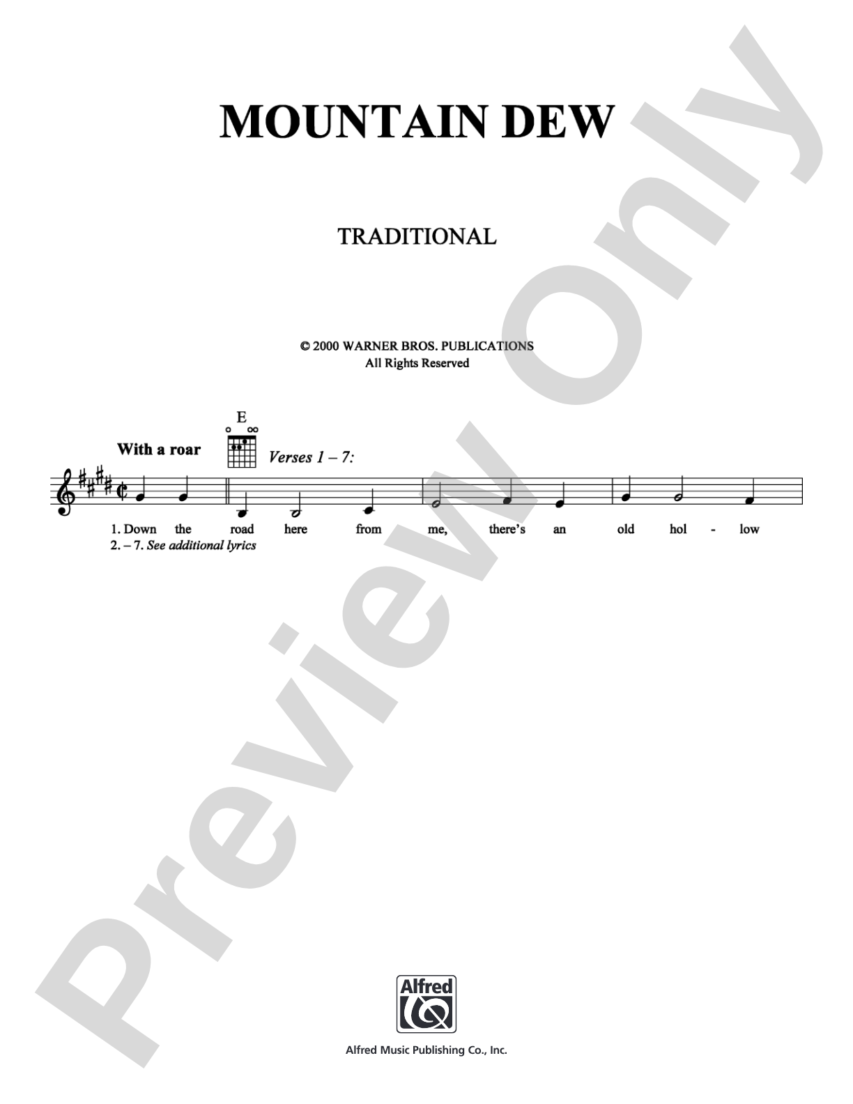 Mountain Dew: Lead Sheet Digital Sheet Music