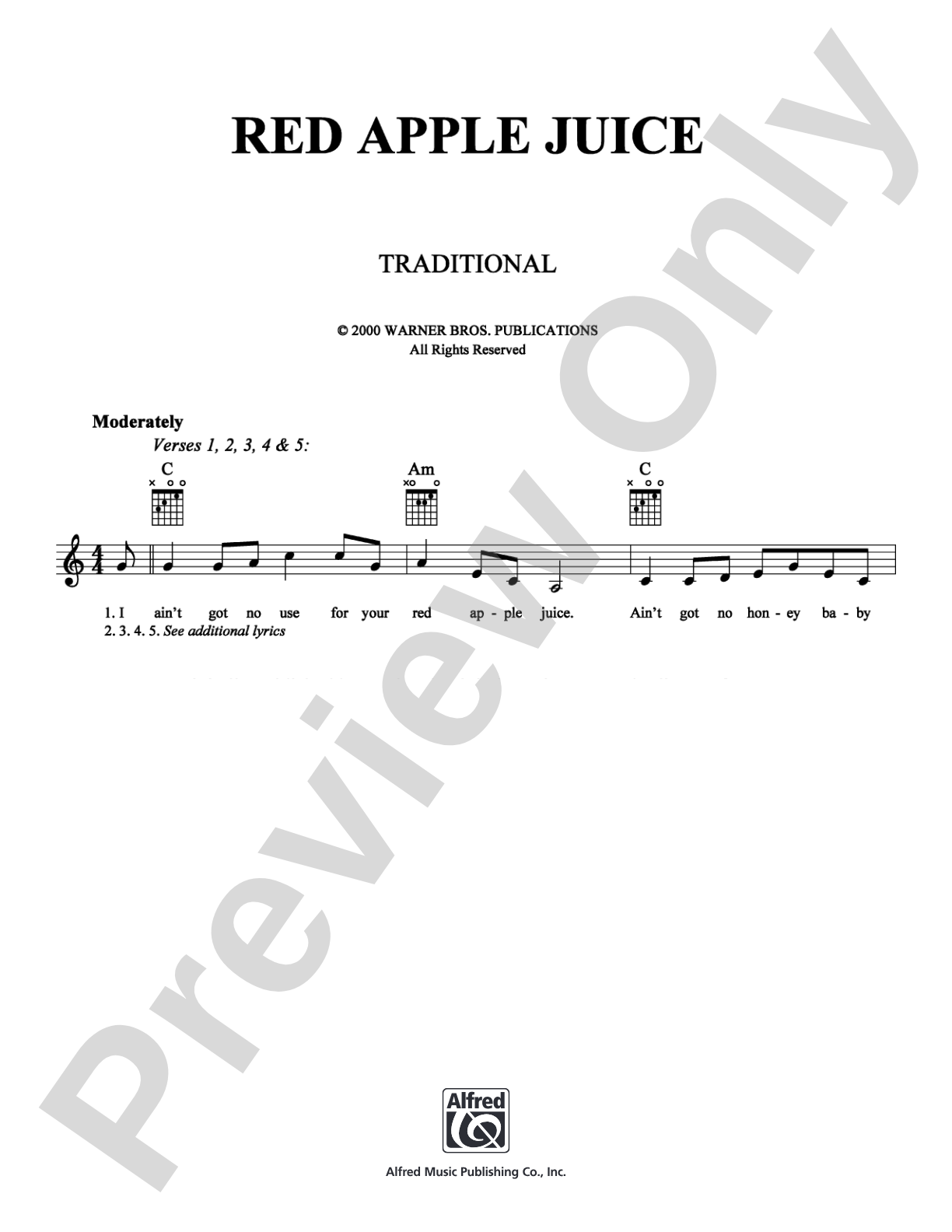 Red Apple Juice: Lead Sheet Digital Sheet Music