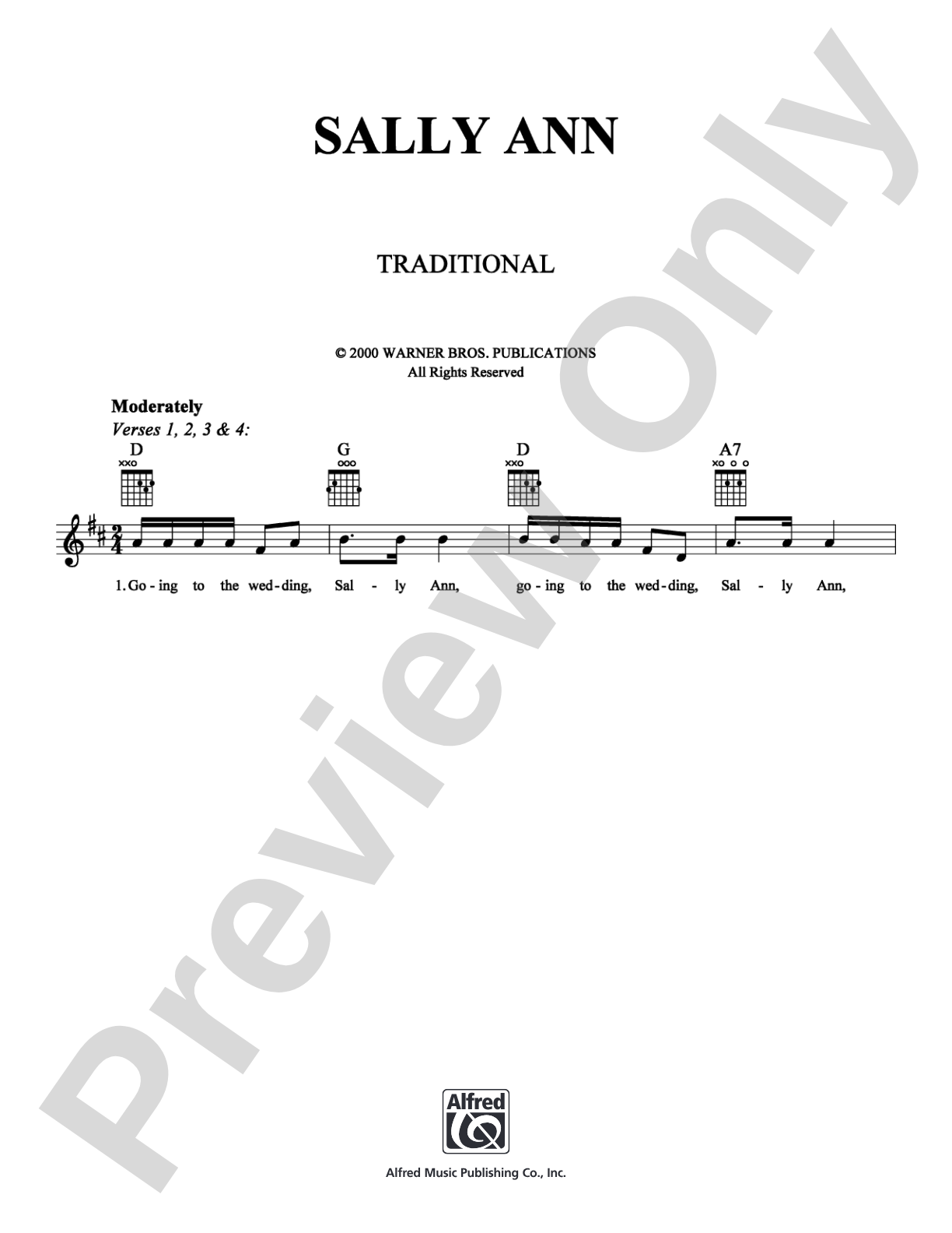 Sally Ann: Lead Sheet Digital Sheet Music
