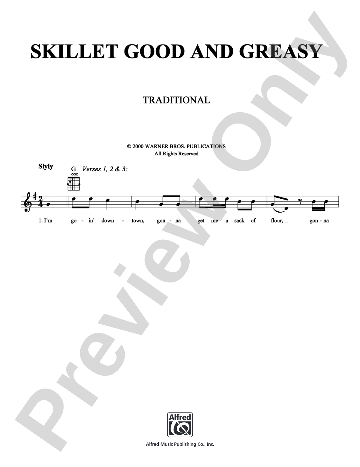 Skillet Good and Greasy: Lead Sheet Digital Sheet Music