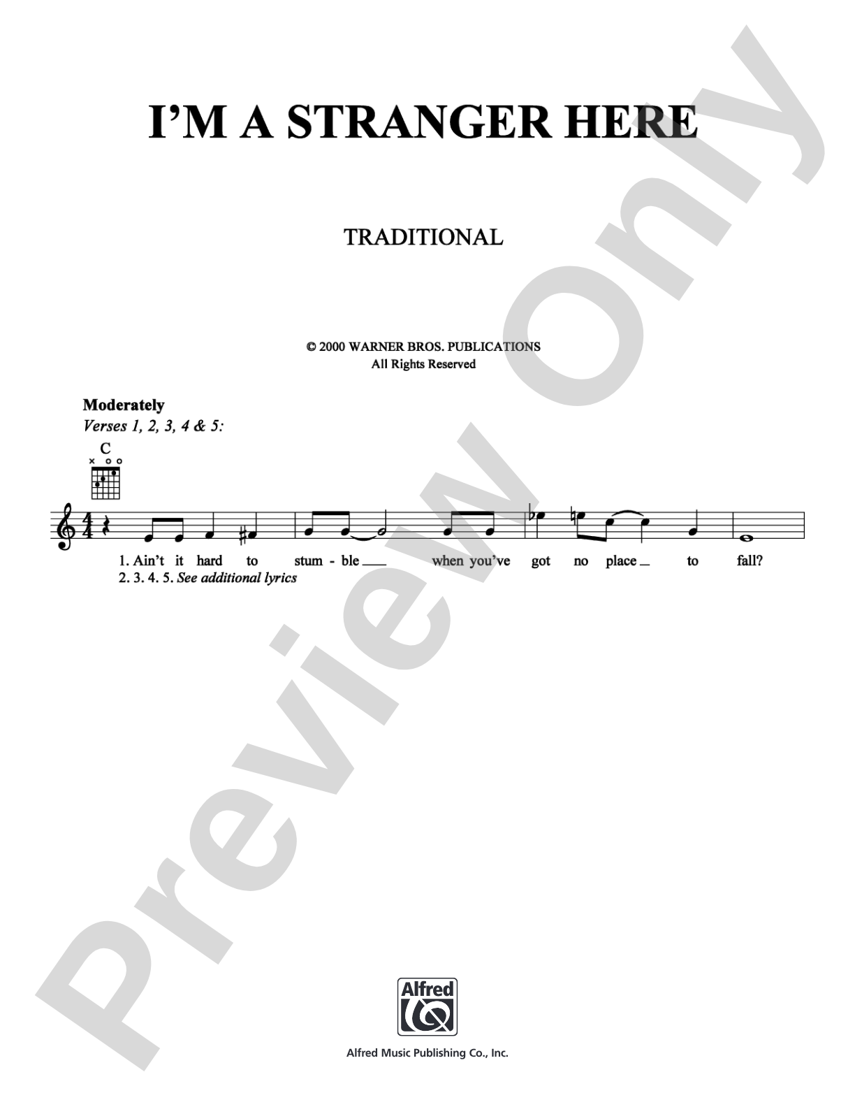 I'm a Stranger Here: Lead Sheet Digital Sheet Music