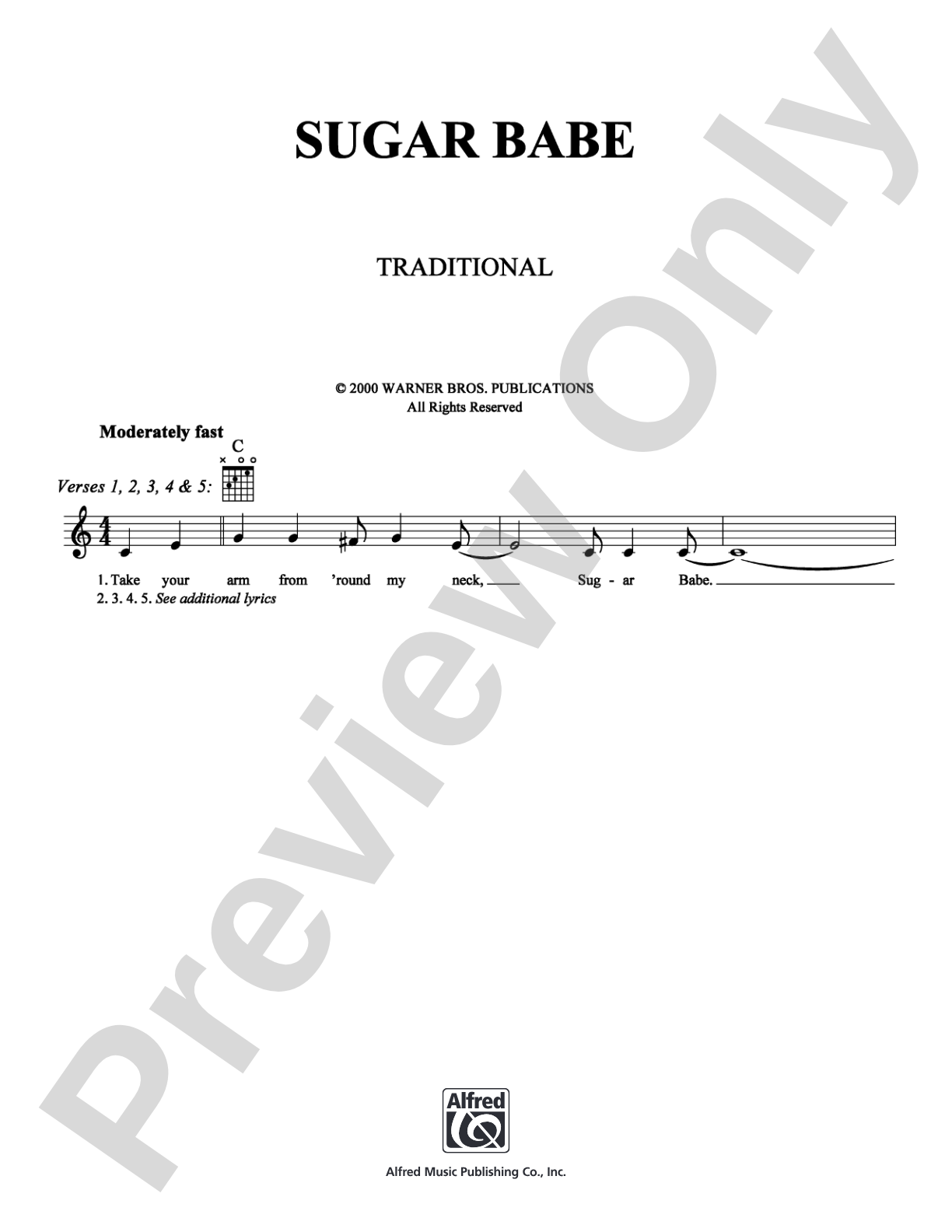 Sugar Babe: Lead Sheet Digital Sheet Music