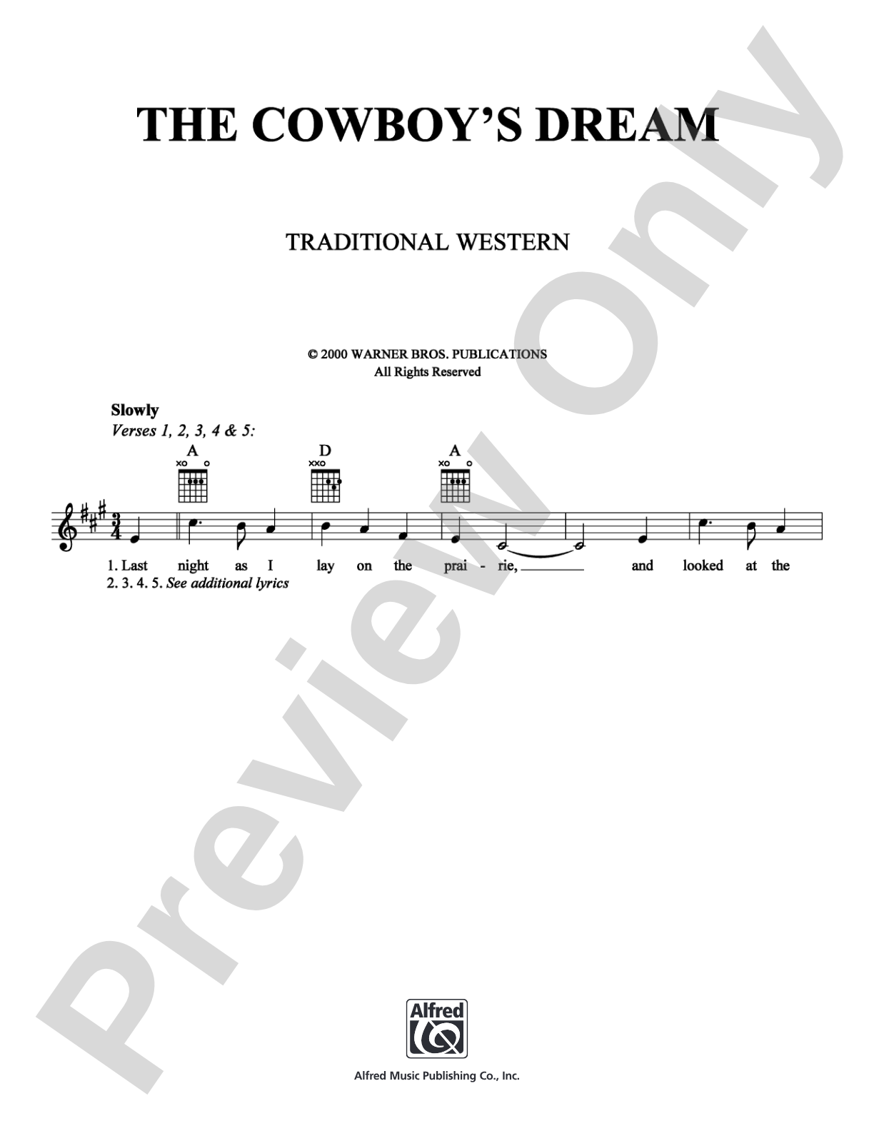 The Cowboy's Dream: Lead Sheet Digital Sheet Music