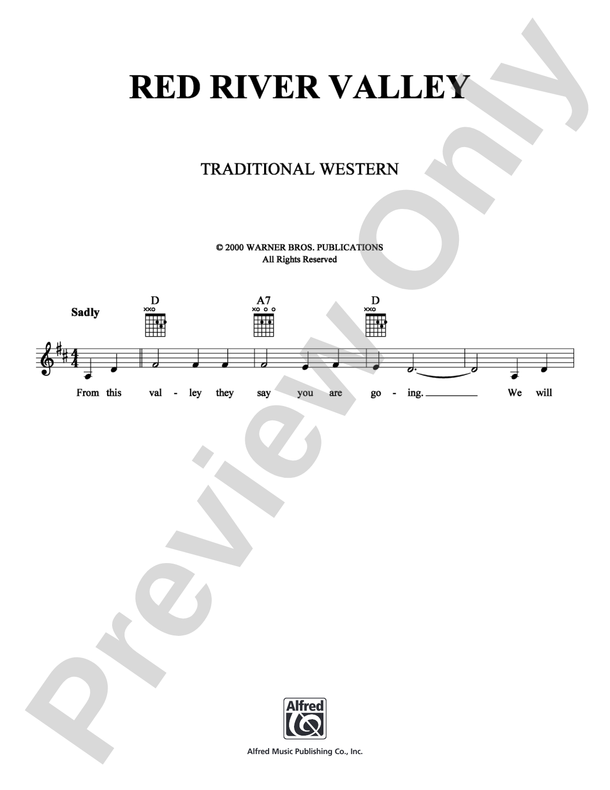Red River Valley: Lead Sheet Digital Sheet Music