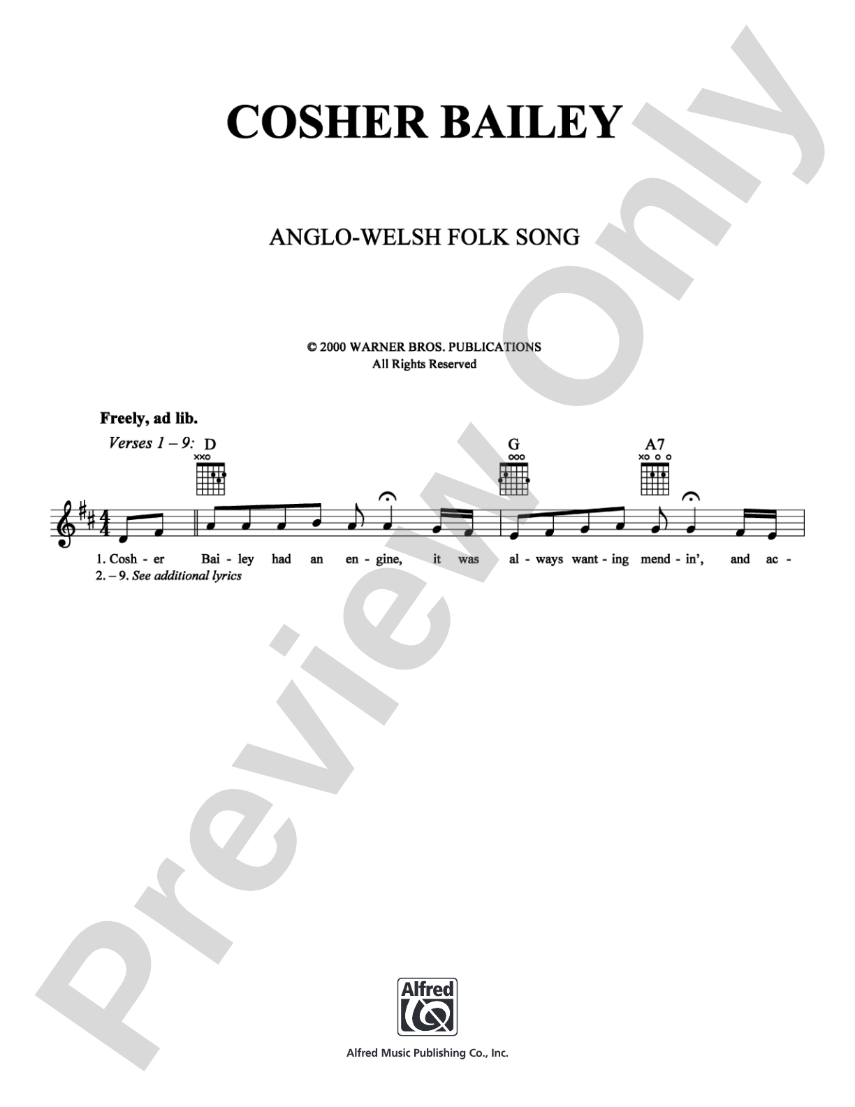 Cosher Bailey: Lead Sheet Digital Sheet Music
