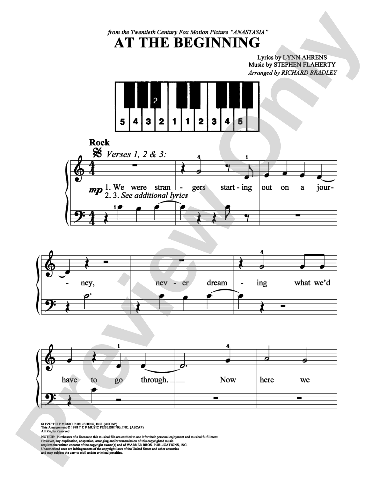 At the Beginning: Easy Piano Digital Sheet Music