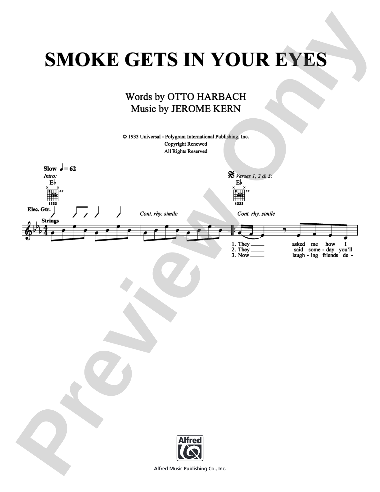Smoke Gets In Your Eyes: Lead Sheet Digital Sheet Music