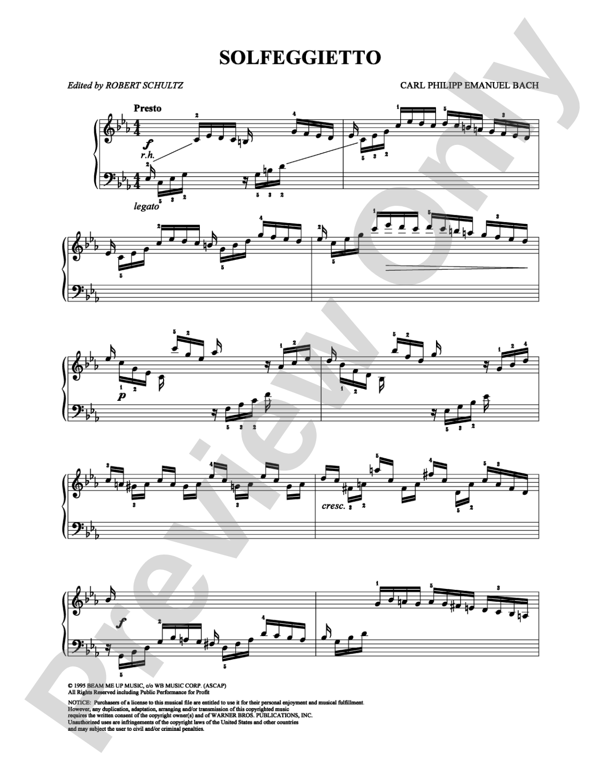 Solfeggietto: Piano Digital Sheet Music