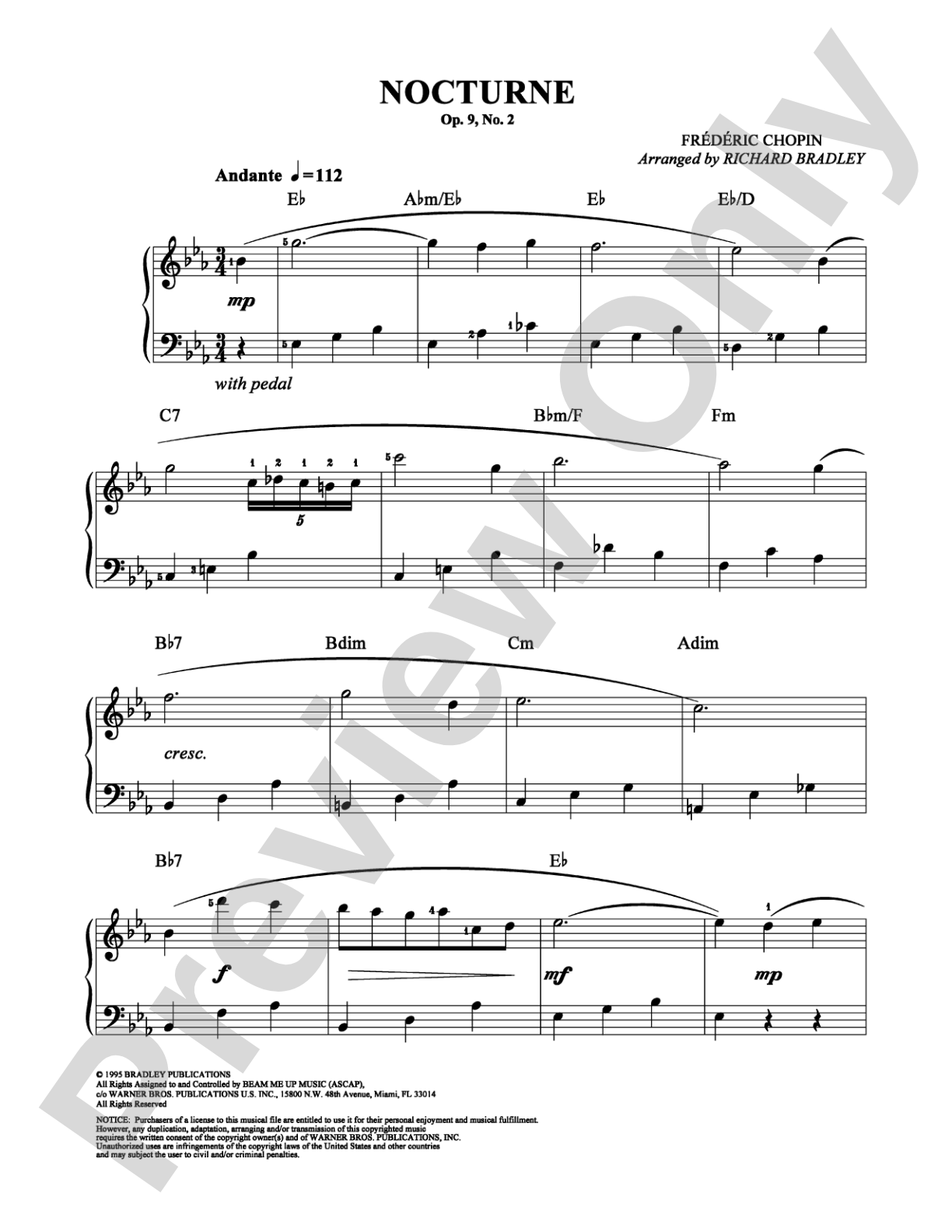 Nocturne: Easy Piano Digital Sheet Music
