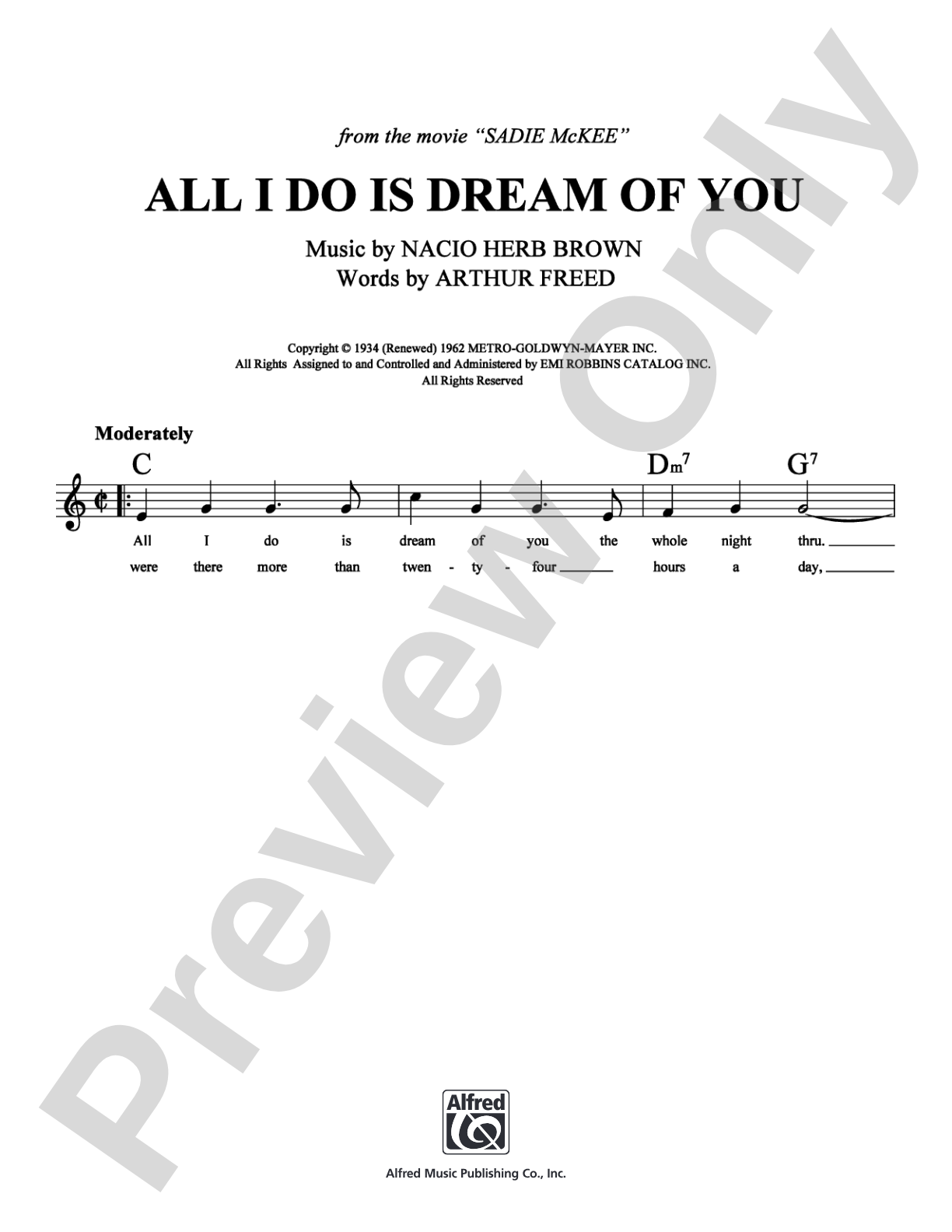 All I Do Is Dream of You: Lead Sheet Digital Sheet Music