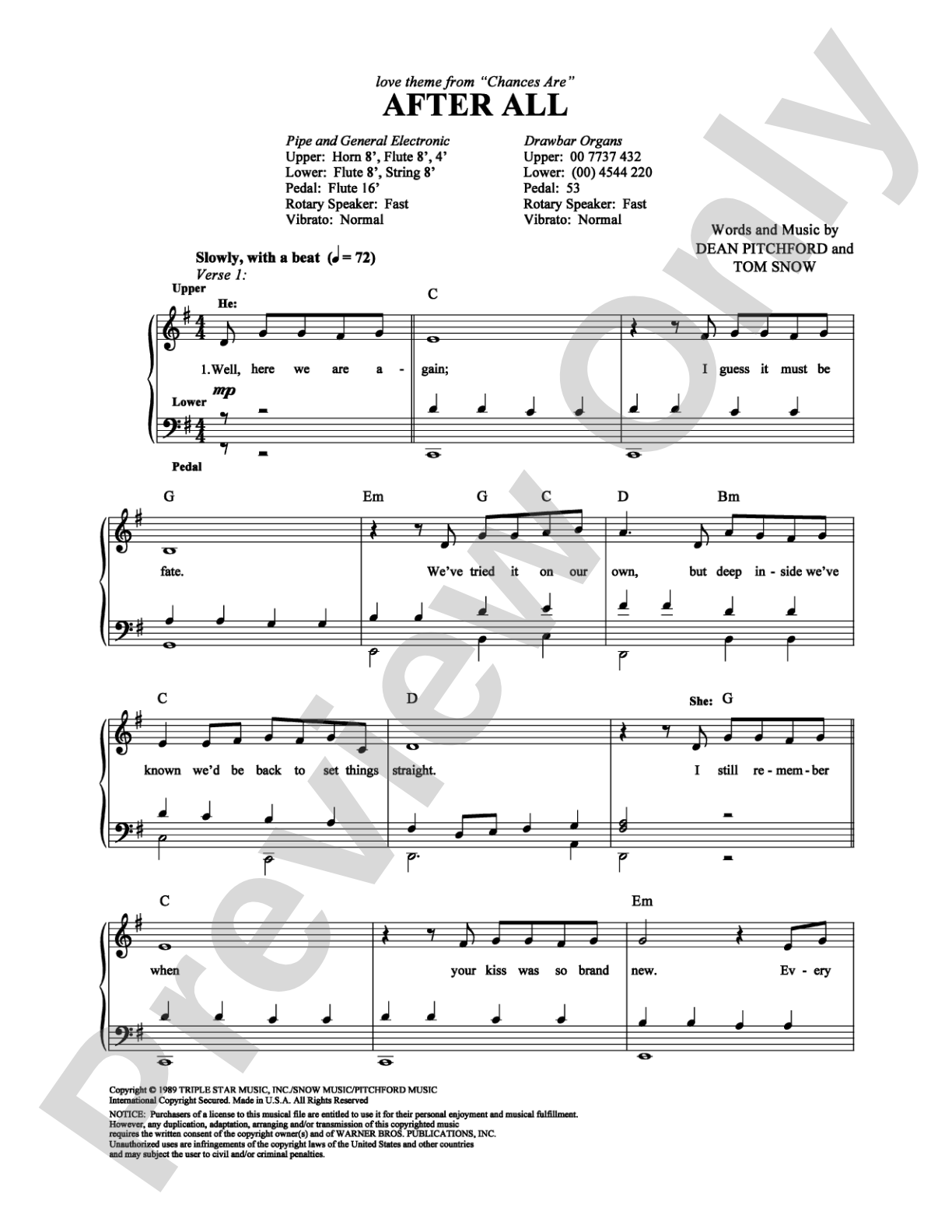 After All: Organ Digital Sheet Music