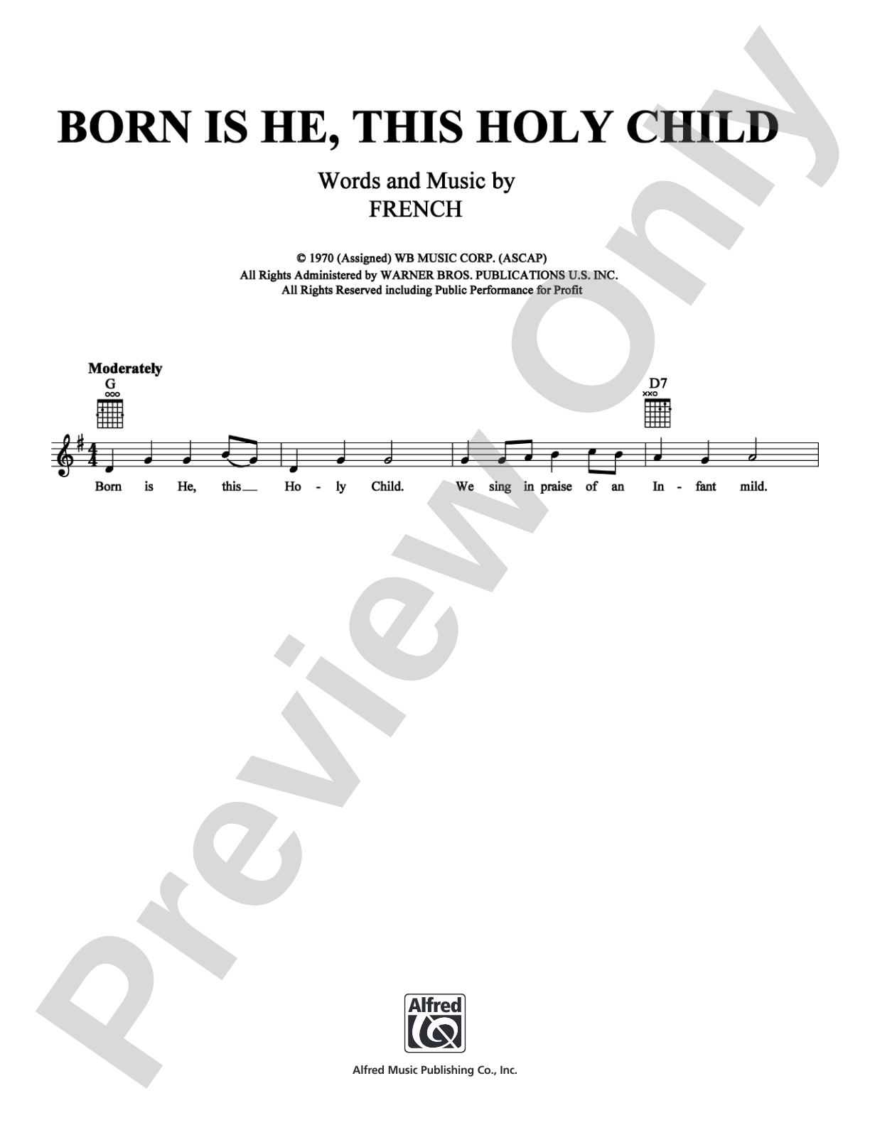 Born Is He, This Holy Child: Lead Sheet Digital Sheet Music