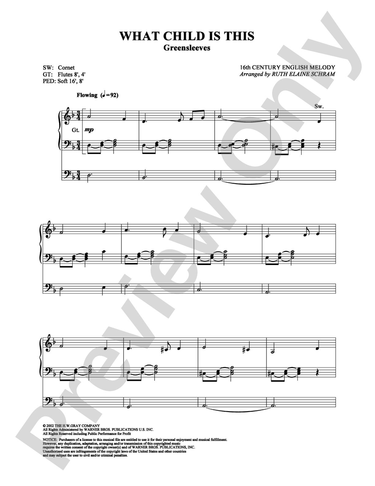 What Child Is This: Organ Digital Sheet Music