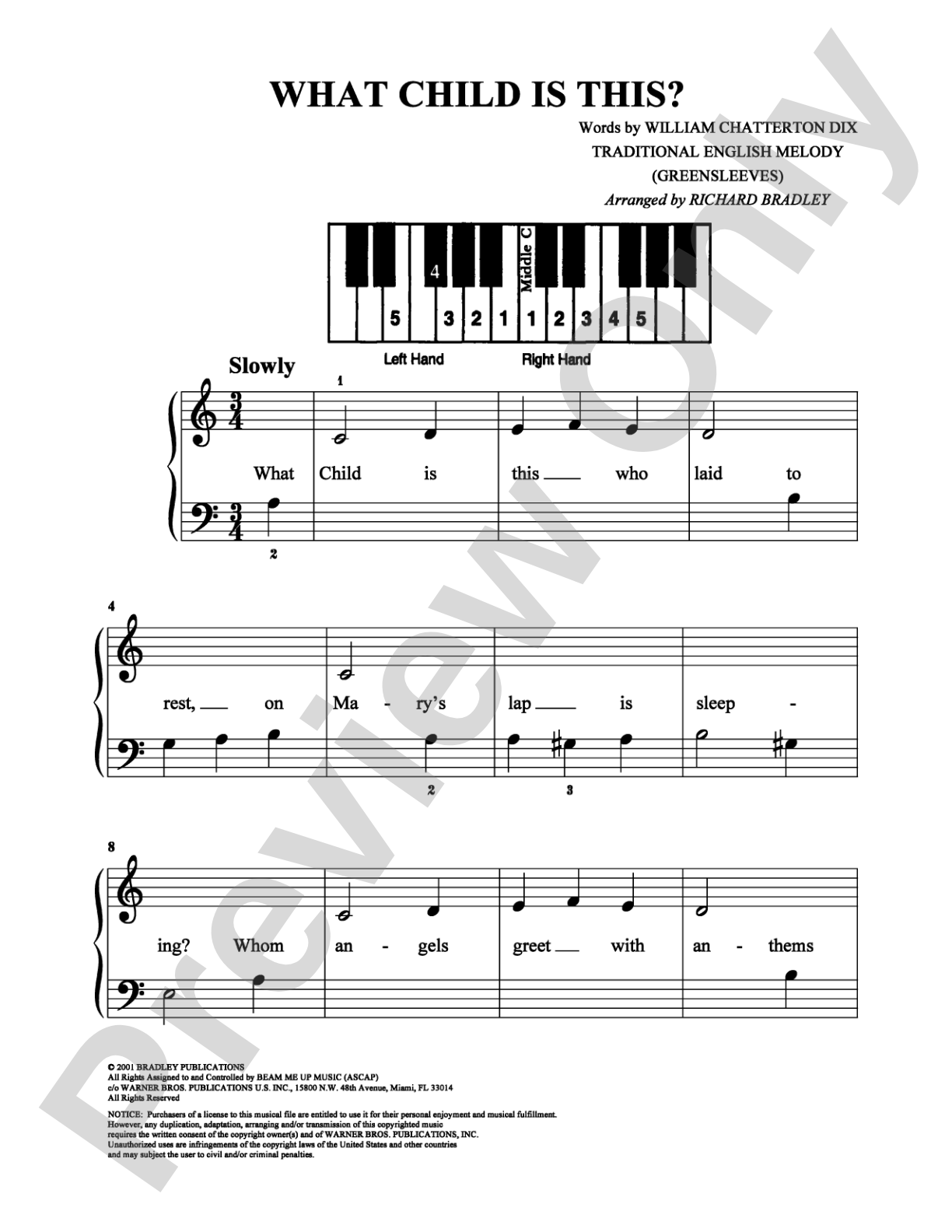 What Child Is This?: Easy Piano Digital Sheet Music