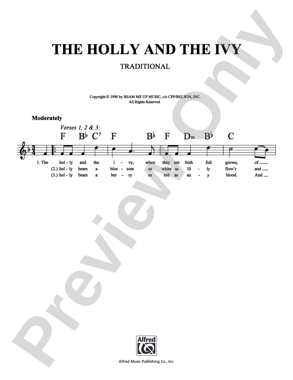 The Holly and the Ivy: Lead Sheet Digital Sheet Music
