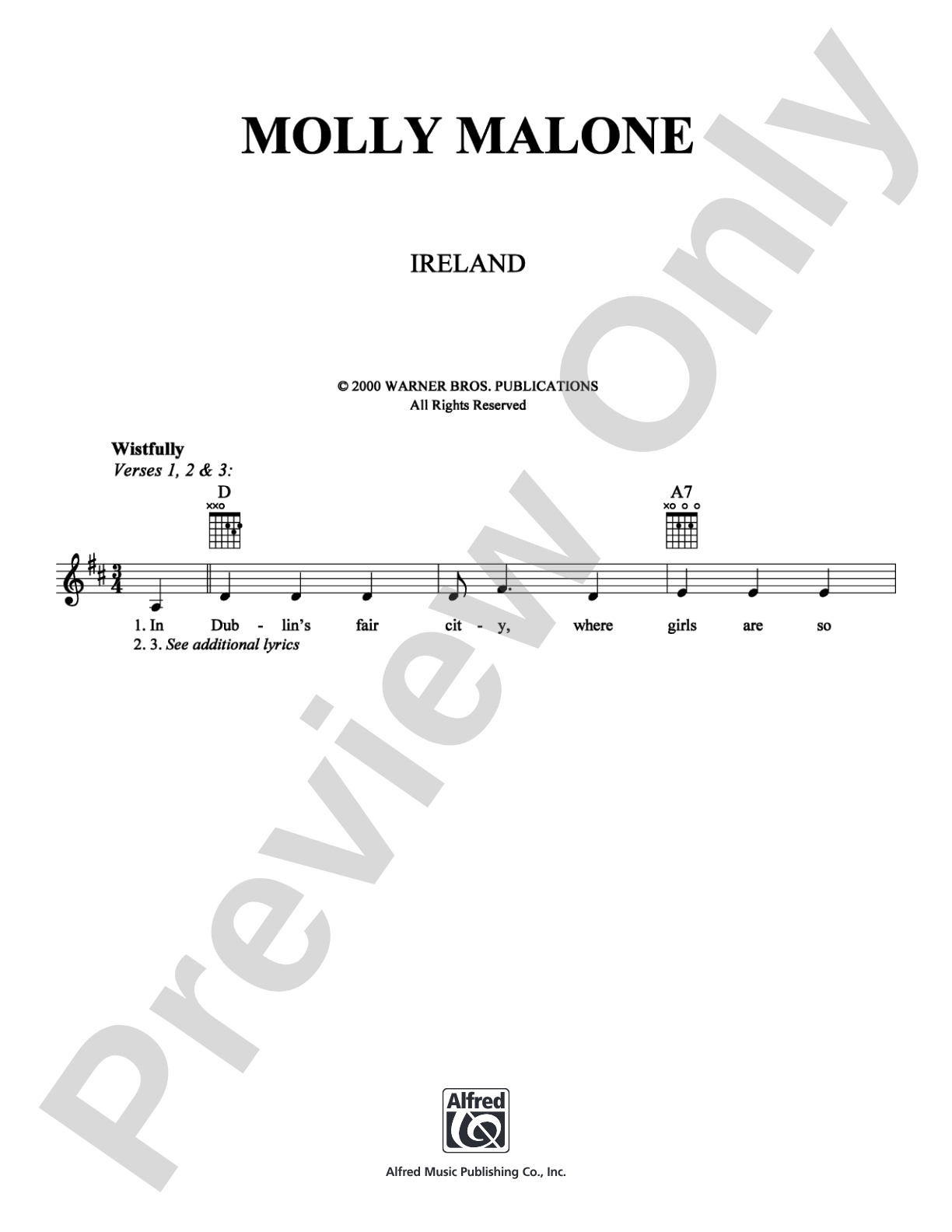 Molly Malone: Lead Sheet Digital Sheet Music