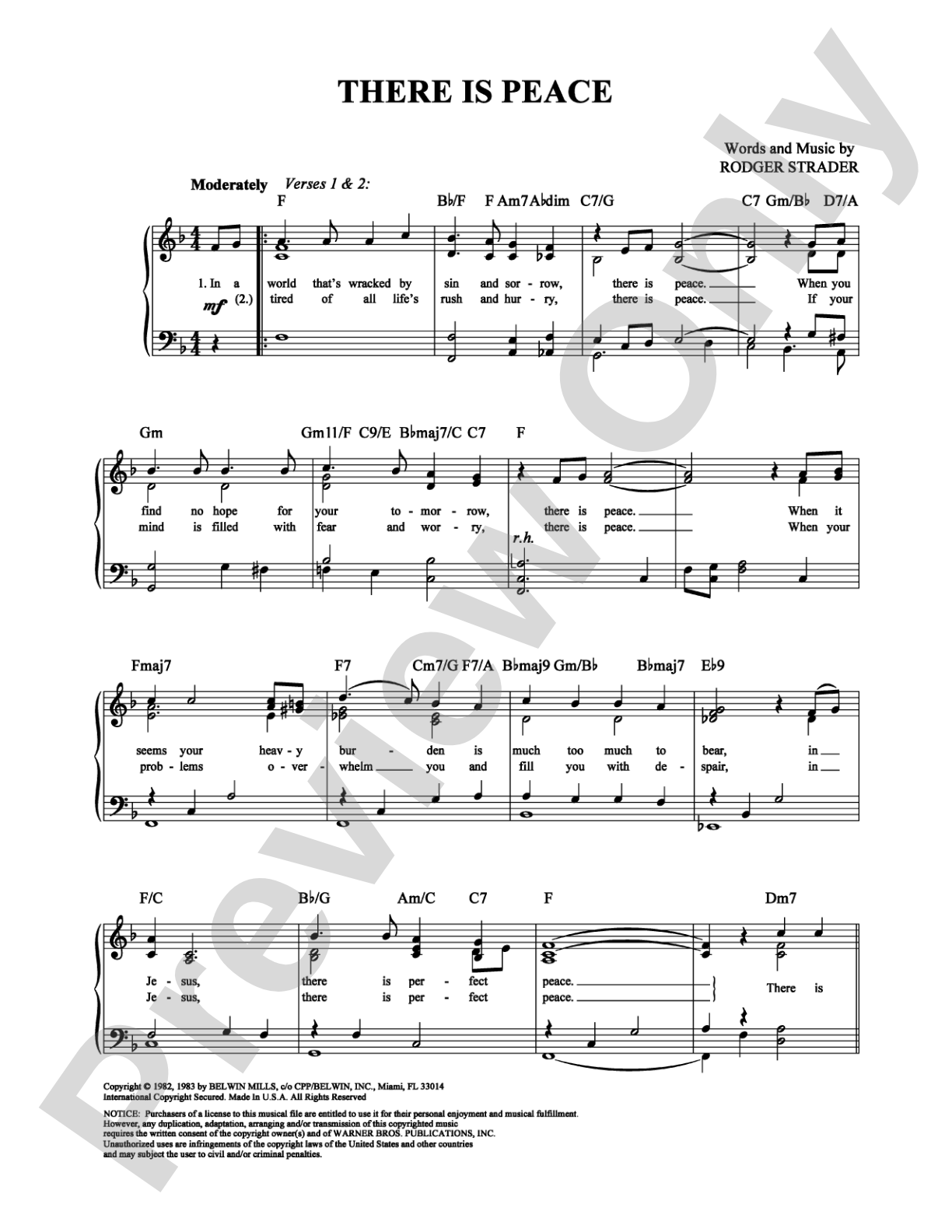 There is Peace: Piano/Vocal/Chords Digital Sheet Music