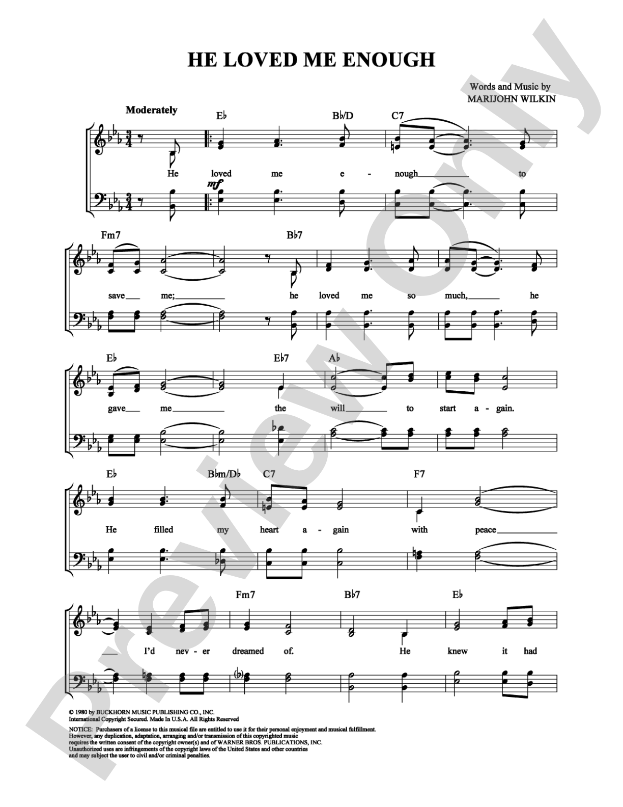 He Loved Me Enough: Vocal Group Digital Sheet Music