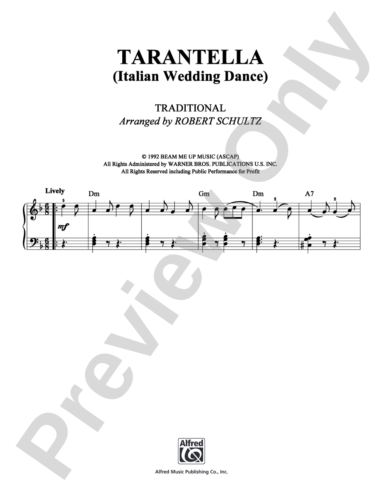 Tarantella: Piano Digital Sheet Music