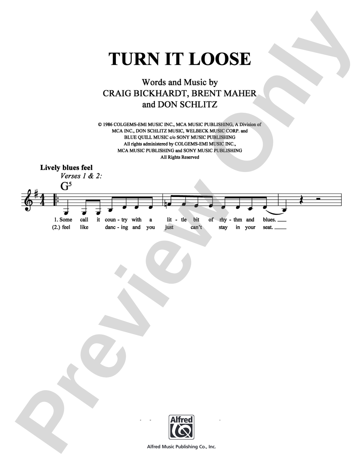 Turn it Loose: Lead Sheet Digital Sheet Music