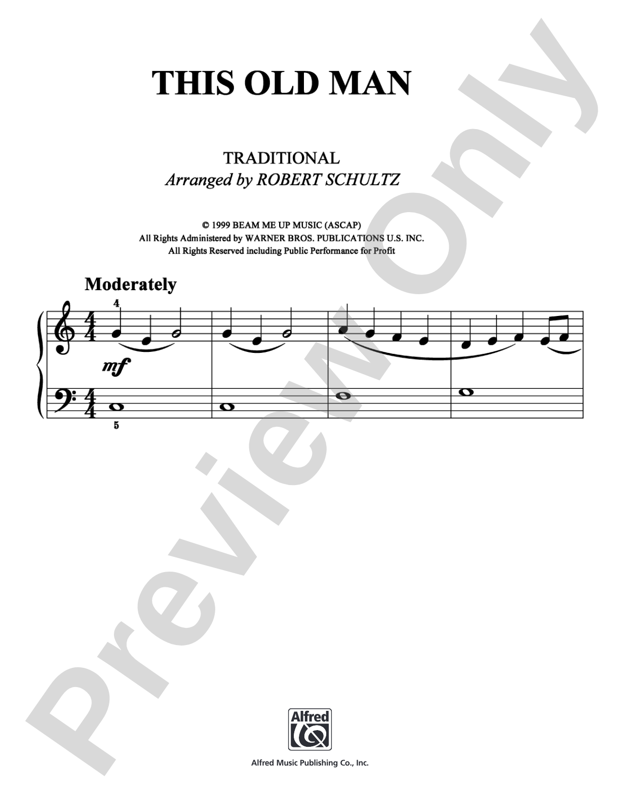 This Old Man: Easy Piano Digital Sheet Music