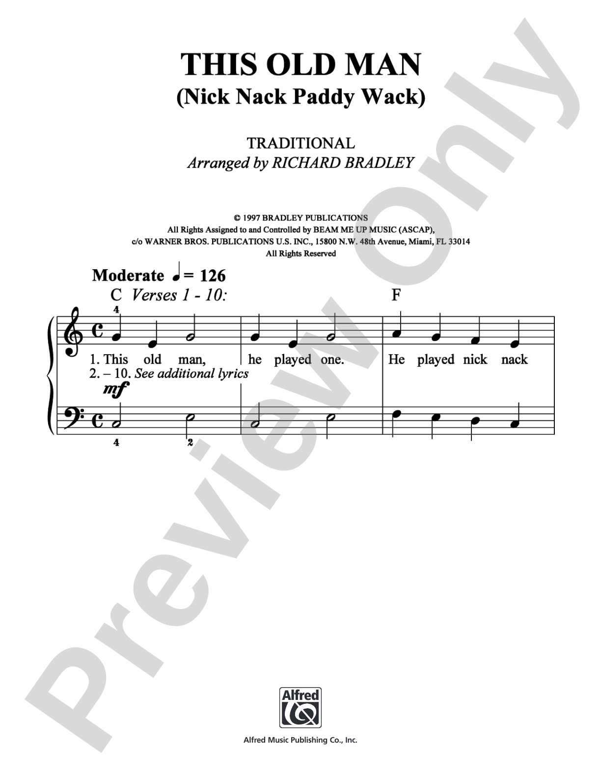 This Old Man: Easy Piano Digital Sheet Music