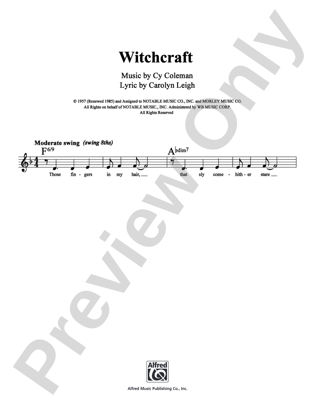 Witchcraft: Lead Sheet Digital Sheet Music