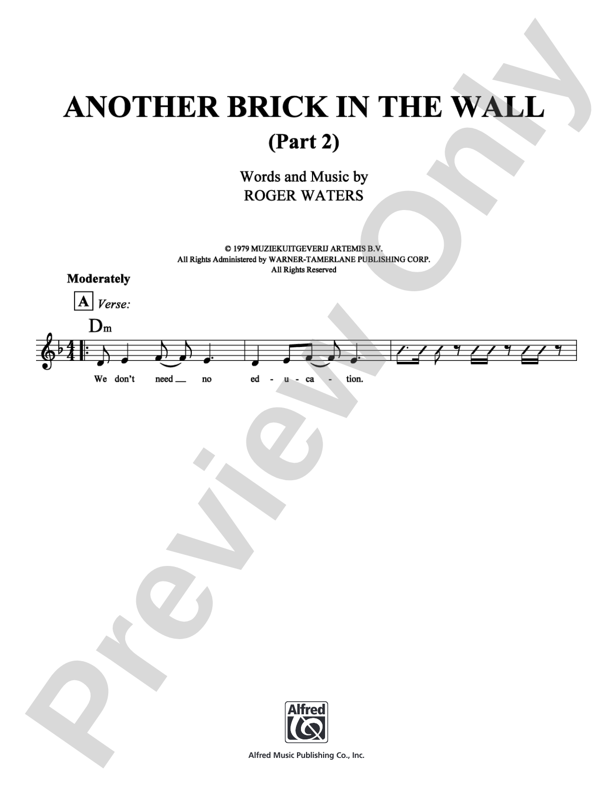 Another Brick in the Wall (Part 2): Lead Sheet Digital Sheet Music