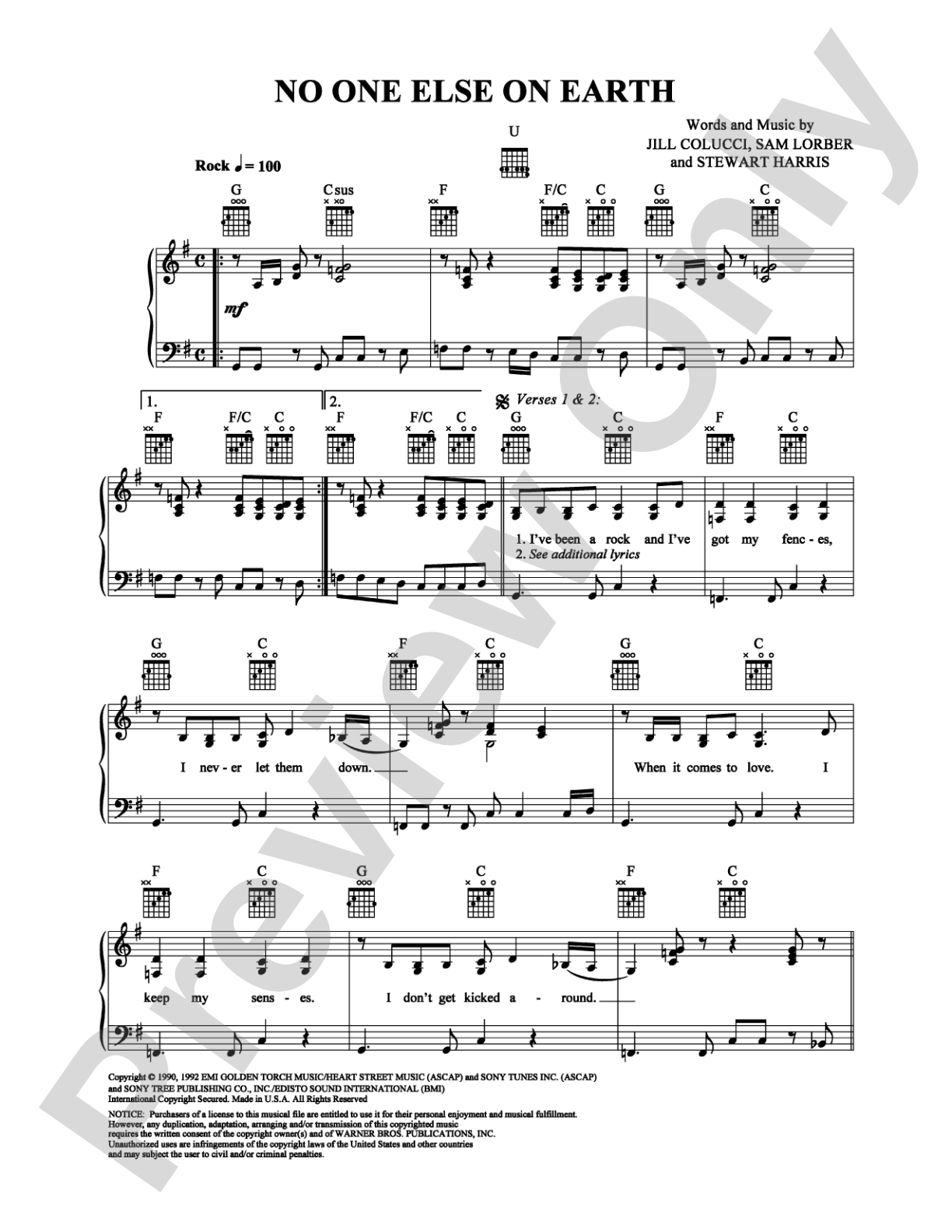 No One Else On Earth: Piano/Vocal/Chords Digital Sheet Music