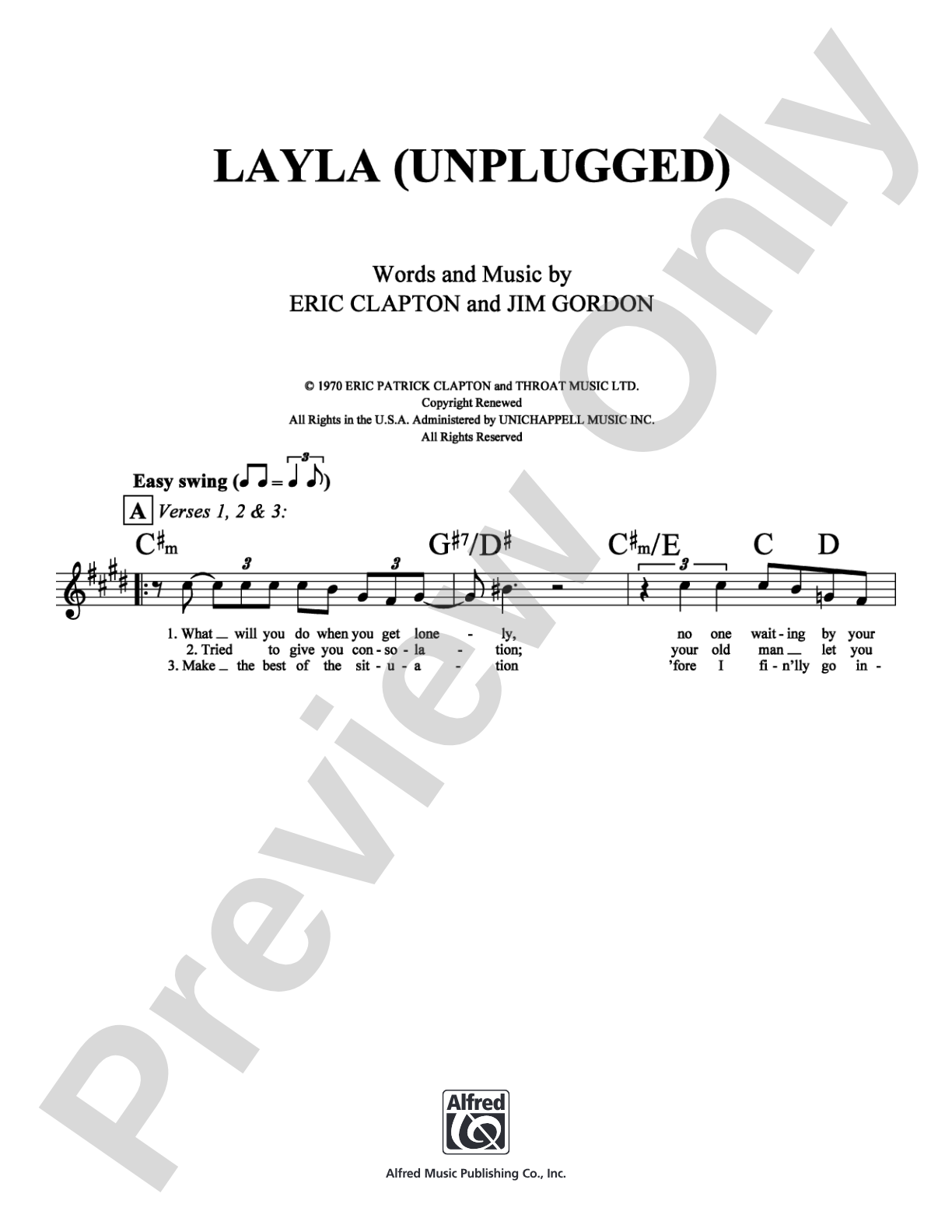 Layla (Unplugged): Lead Sheet Digital Sheet Music