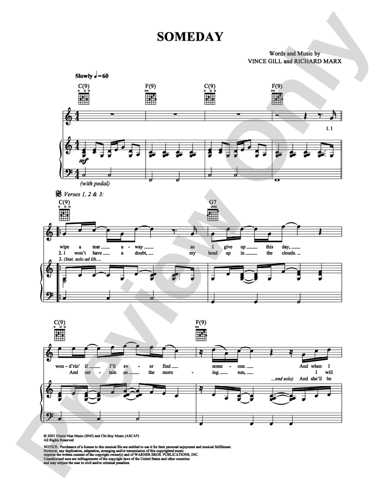 Someday: Piano/Vocal/Chords Digital Sheet Music