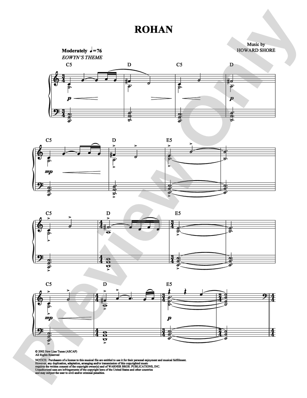 Rohan: Piano Digital Sheet Music