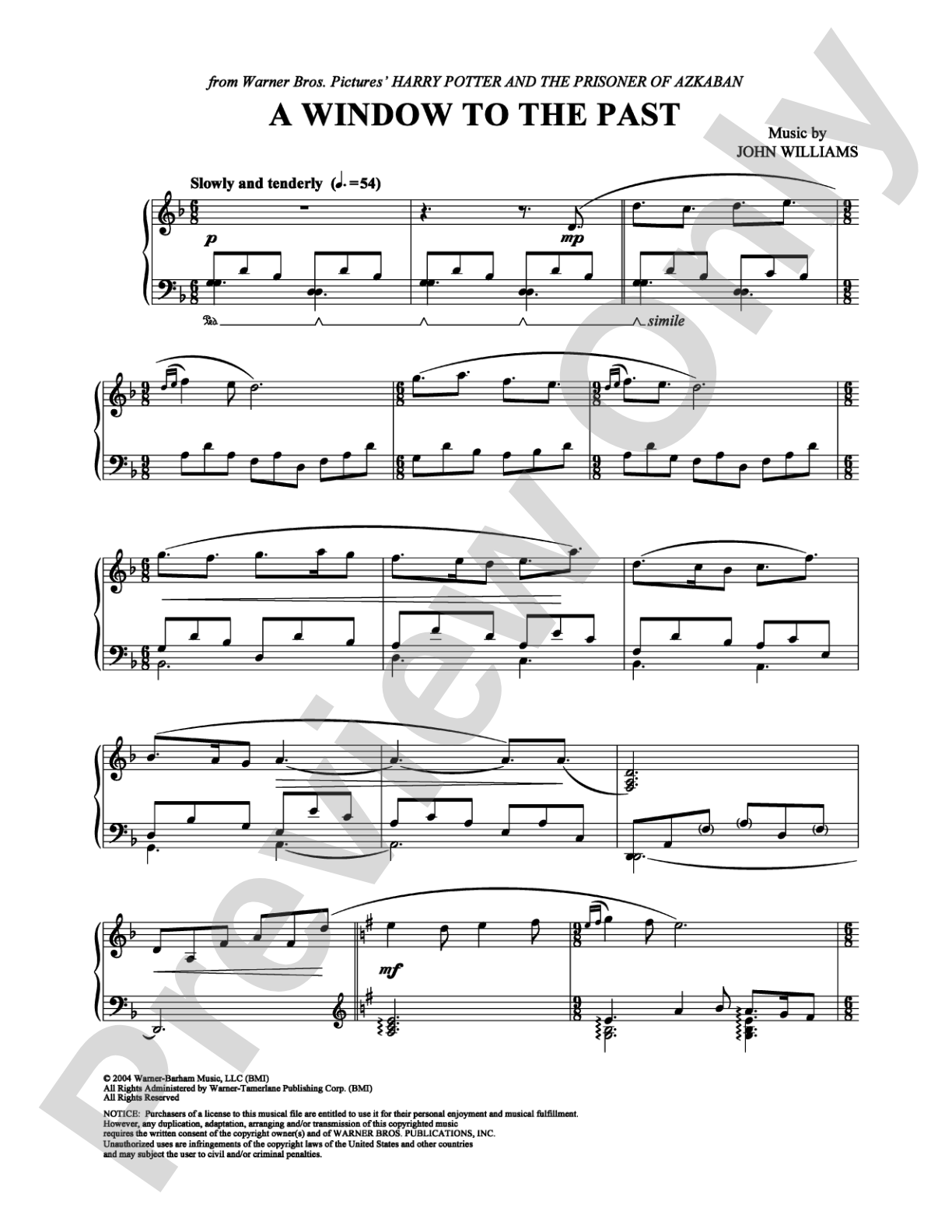 A Window To The Past: Piano Digital Sheet Music