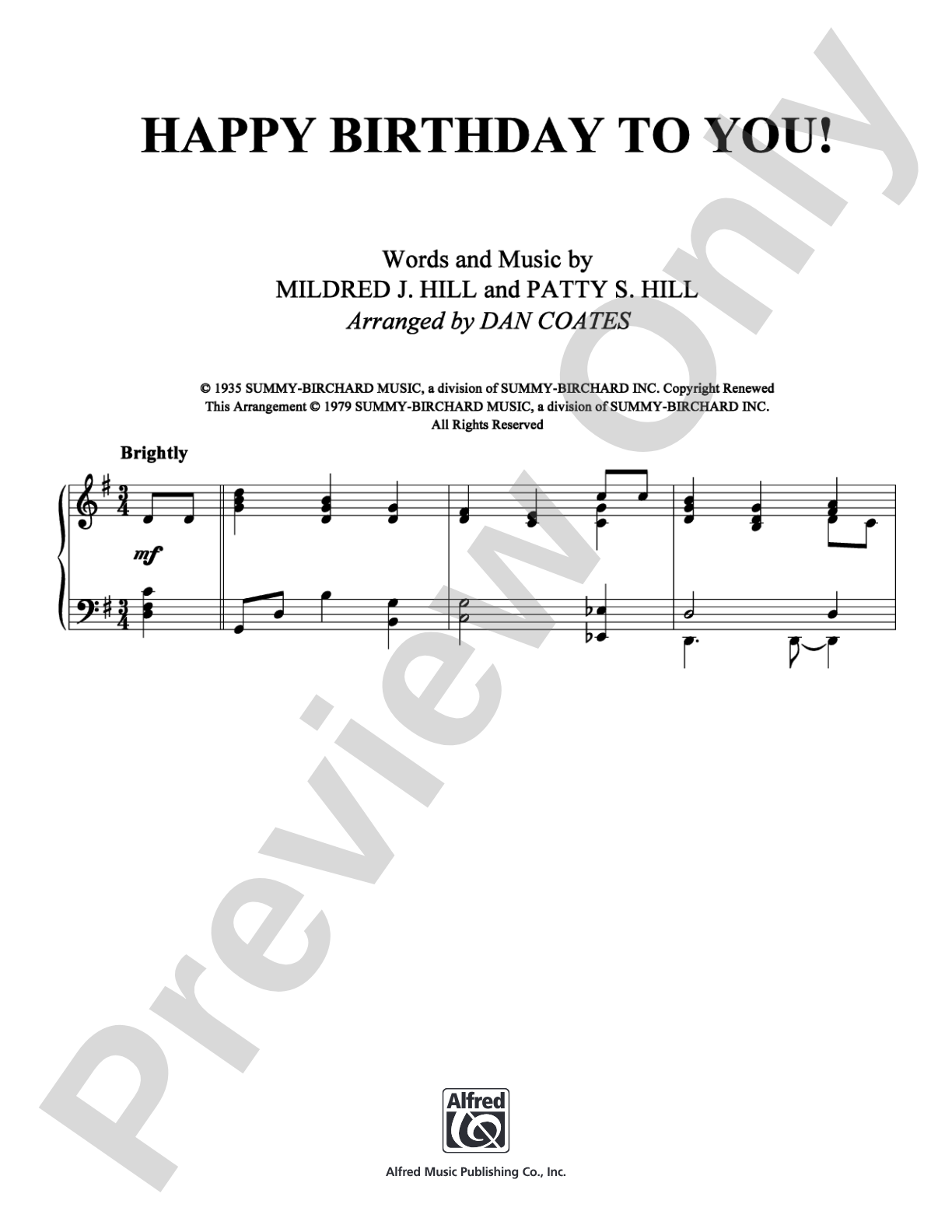 Happy Birthday to You!: Piano/Vocal/Chords Digital Sheet Music
