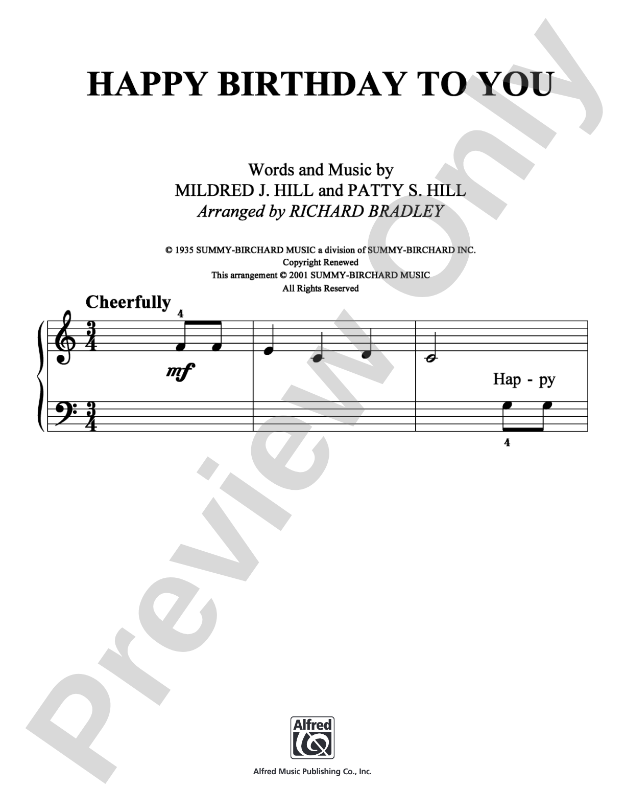Happy Birthday To You: Easy Piano Digital Sheet Music