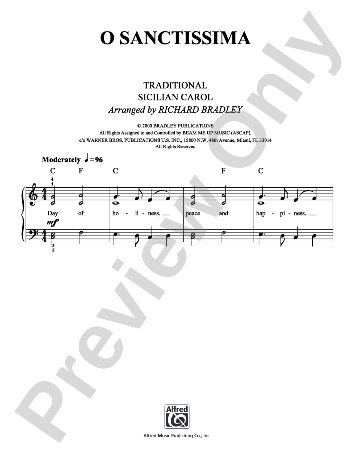 O Sanctissima: Easy Piano Digital Sheet Music