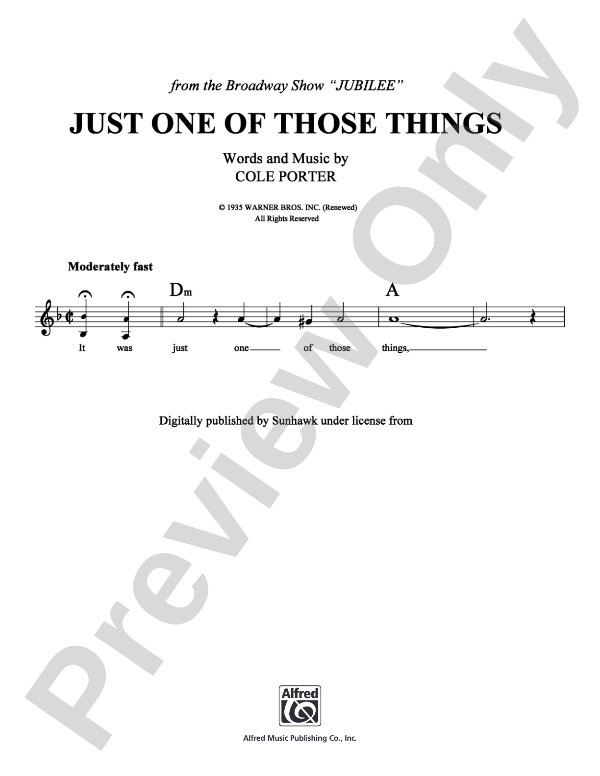 Just One of Those Things: Lead Sheet Digital Sheet Music