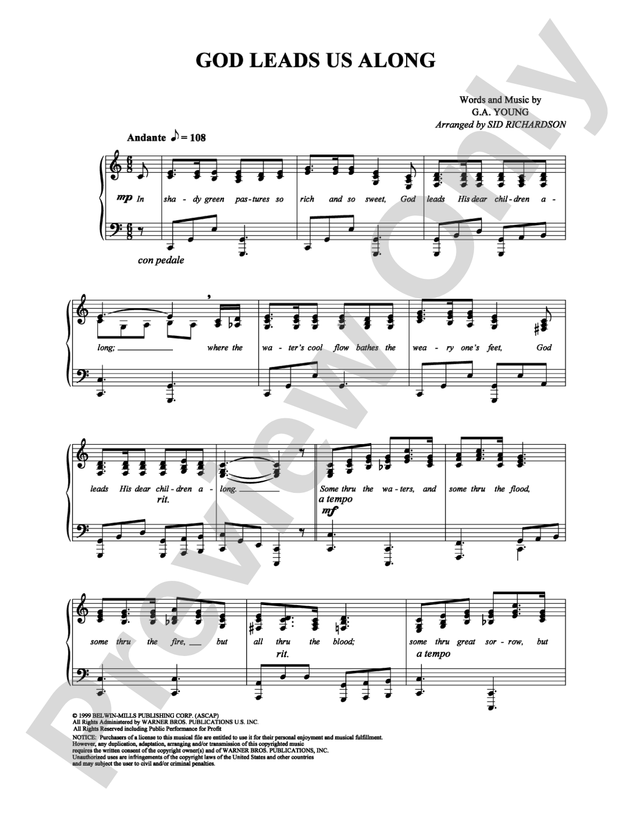 God Leads Us Along: Piano Digital Sheet Music