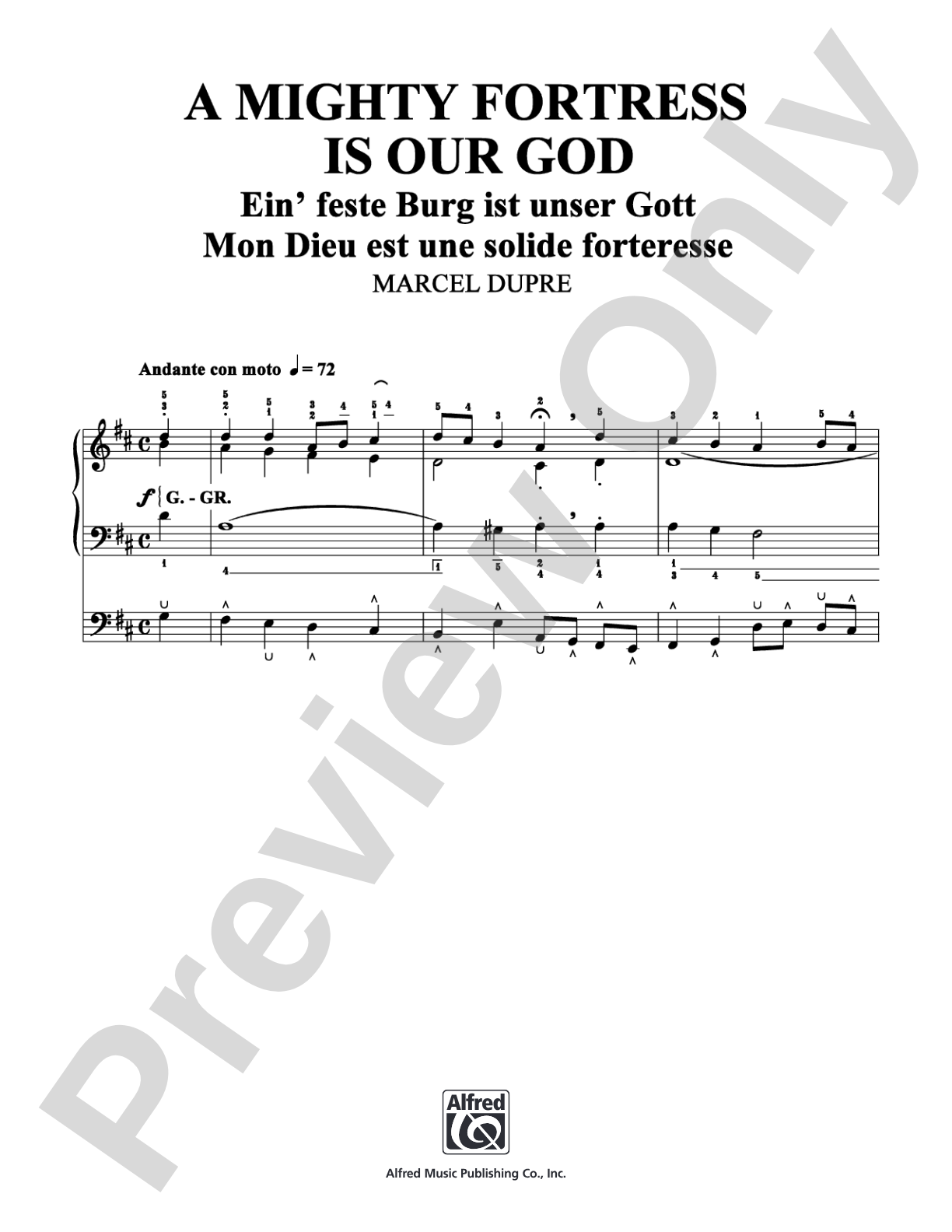 A Mighty Fortress is Our God, (from "Seventy-Nine Chorales", Op. 28, No. 22): Organ Digital Sheet Music