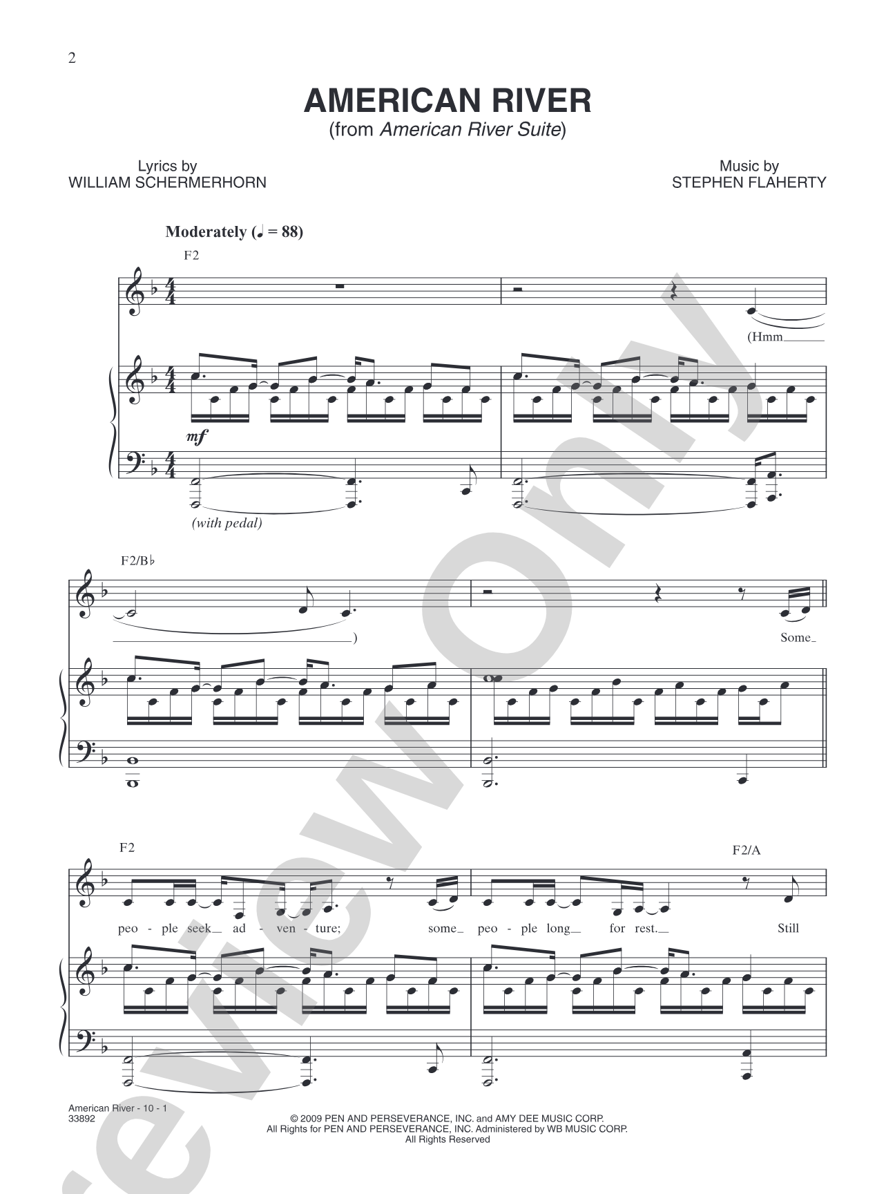 American River (from "American River Suite"): Piano/Vocal/Chords Digital Sheet Music
