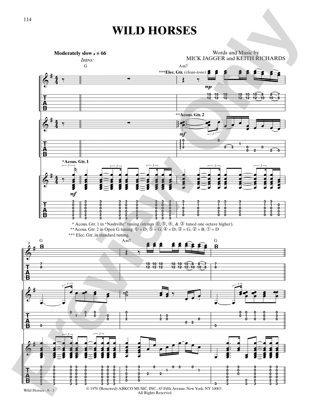 Wild Horses: Authentic Guitar TAB | The Rolling Stones | Digital