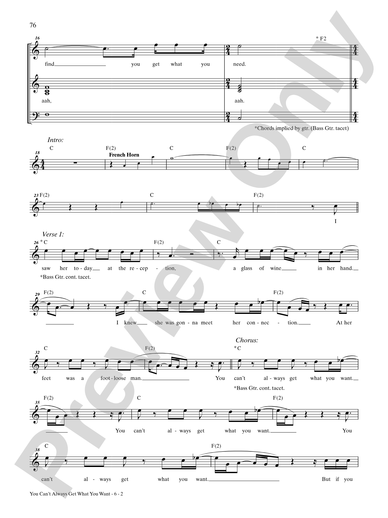 You Can't Always Get What You Want: Bass TAB