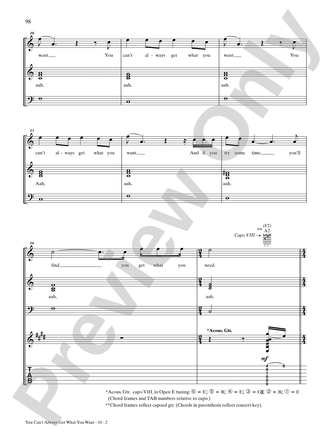 You Can't Always Get What You Want: Authentic Guitar TAB
