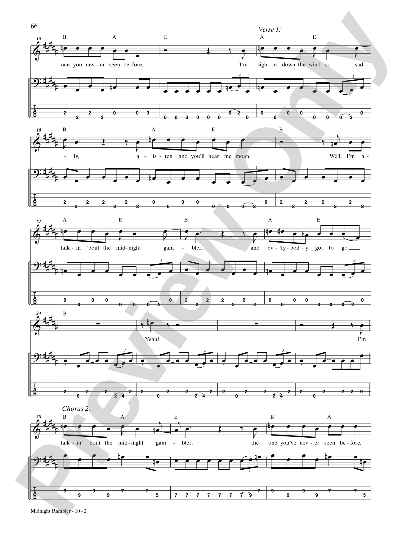 Midnight Rambler: Bass TAB