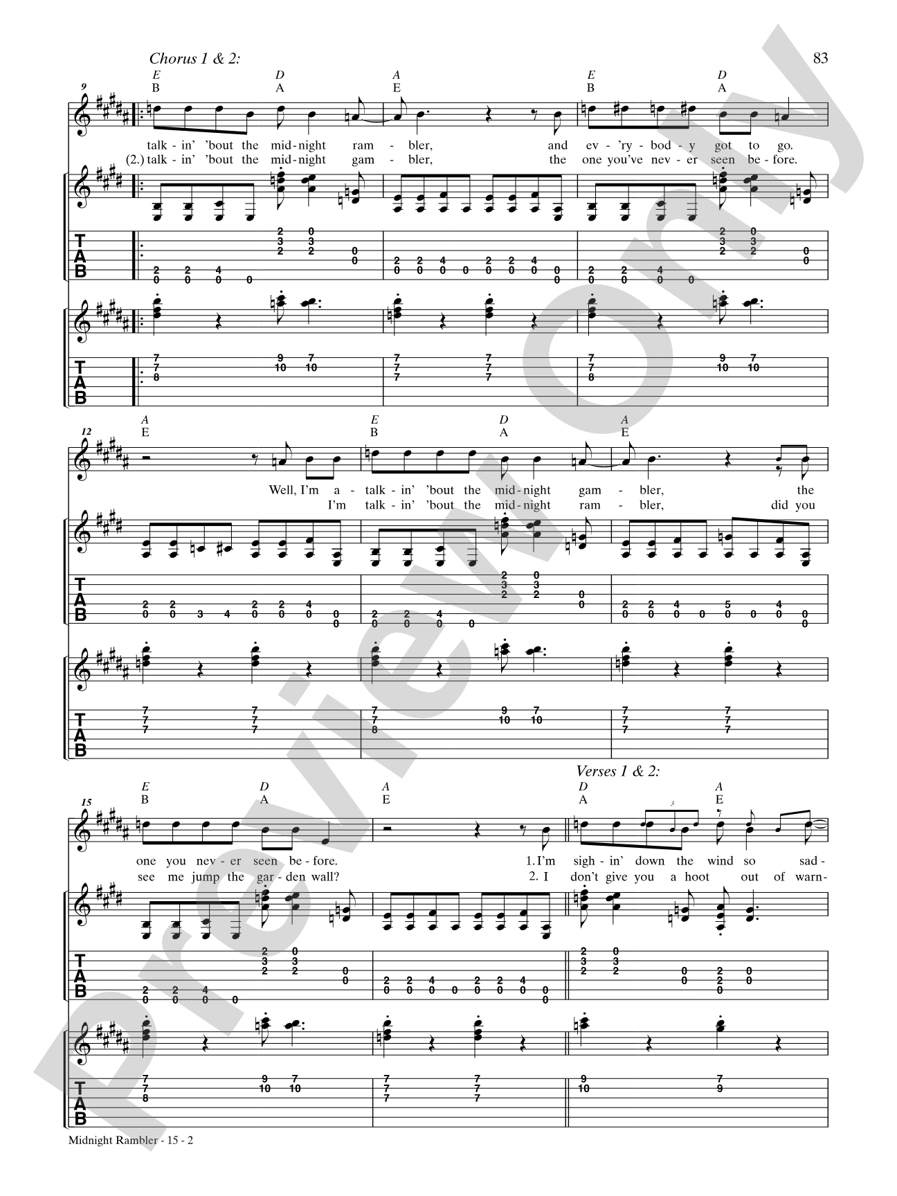 Midnight Rambler: Authentic Guitar TAB