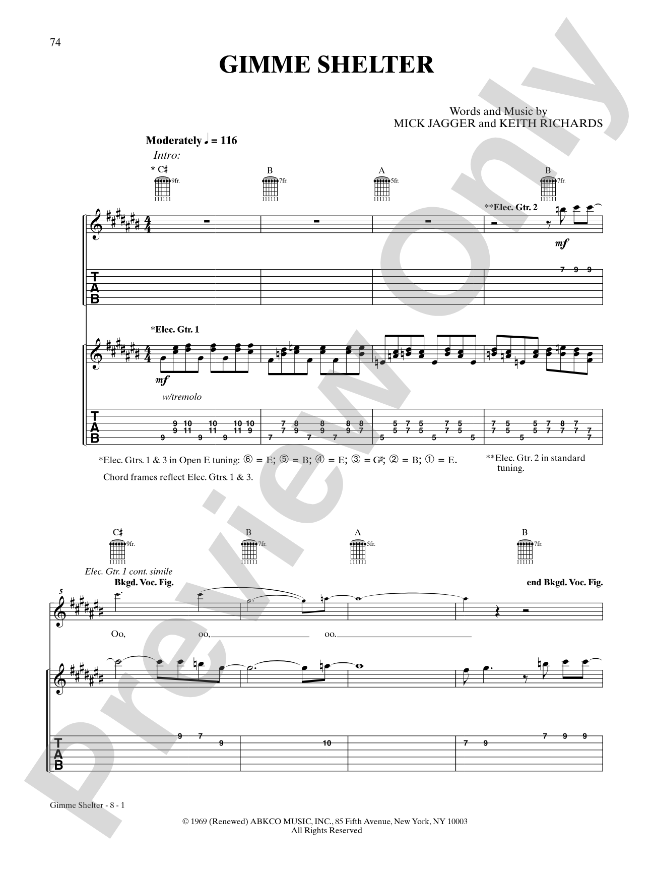 Gimme Shelter: Authentic Guitar TAB