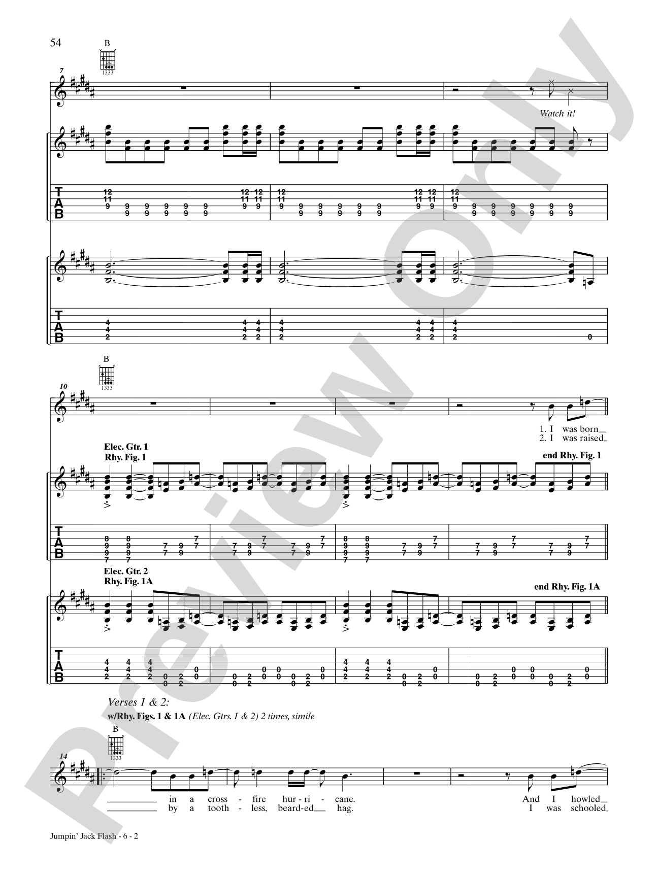 Jumpin' Jack Flash: Authentic Guitar TAB