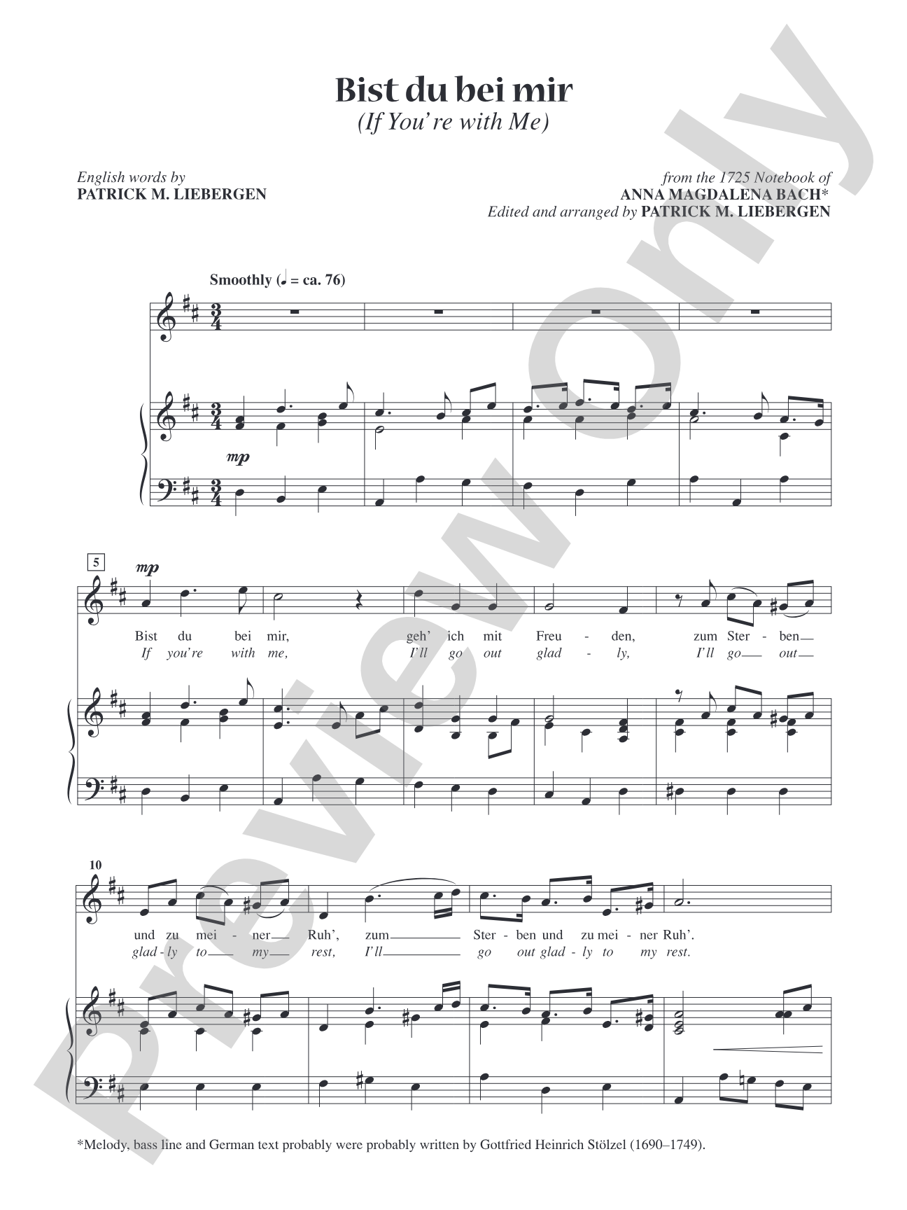 Bist Du Bei Mir (If You’re with Me) [High Voice]: Vocal