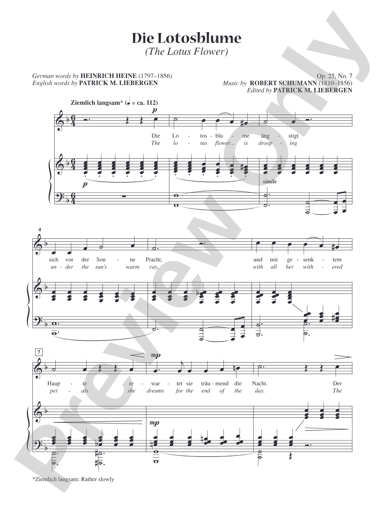 Die Lotusblume [High Voice]: Vocal